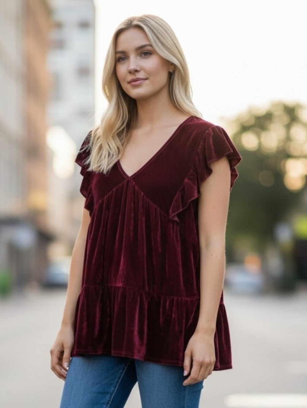 NY & Co Burgundy Velvet Bohemian Sleeveless Top Ladies Large NWT Festive Holiday